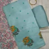Tranquil Bloom Cotton Suit Set with Floral Printed Dupatta